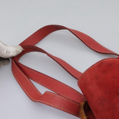 Gucci Gucci bamboo backpack daim, Red, Suede, Backpack