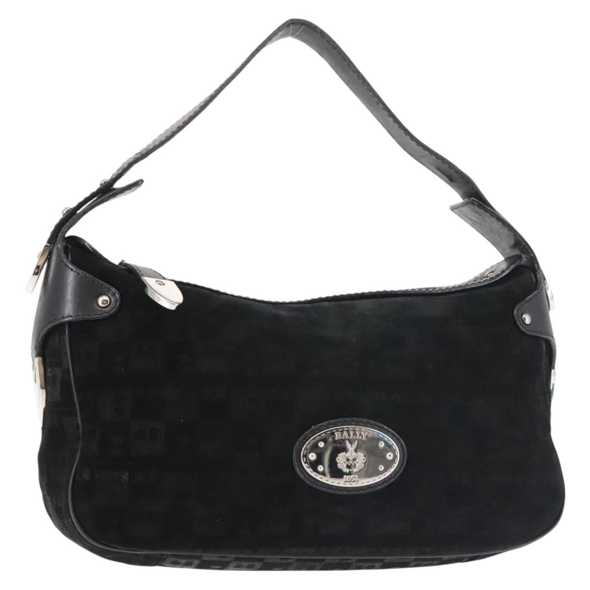 Bally Vintage Shoulder Bag Suede, Black, Suede, Shoulder Bag