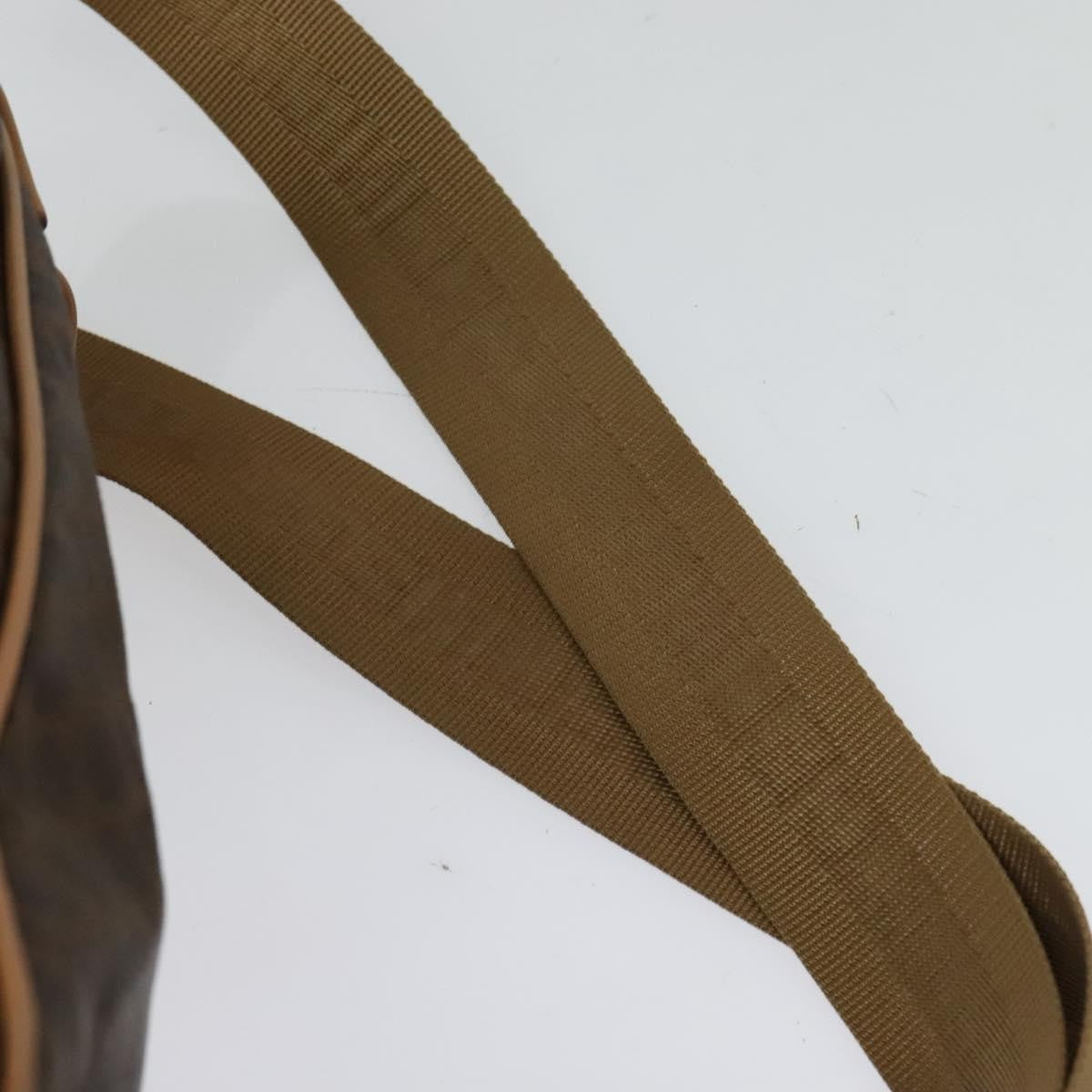 Celine Vintage Macadam Backpack Canvas and Leather, Brown, Canvas, Backpack