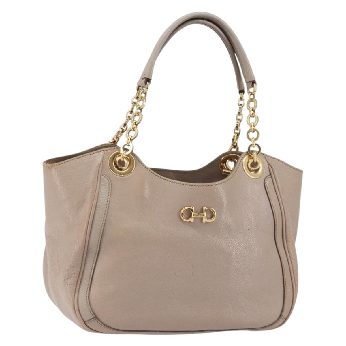 Salvatore Ferragamo Gancini Tote Leather, PINK, LEATHER, Handbag