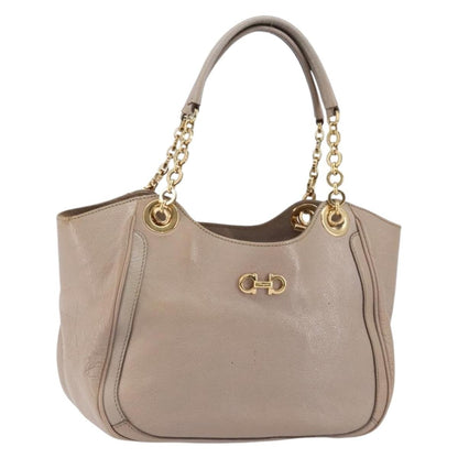 Salvatore Ferragamo Gancini Tote Leather, PINK, LEATHER, Handbag