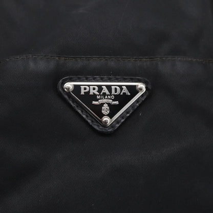 Prada Vintage Tote Tessuto with Leather, BLACK, NYLON, Tote bag