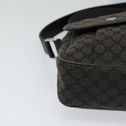 Celine Vintage Macadam Shoulder Bag Canvas, BLACK, CANVAS, Shoulder bag