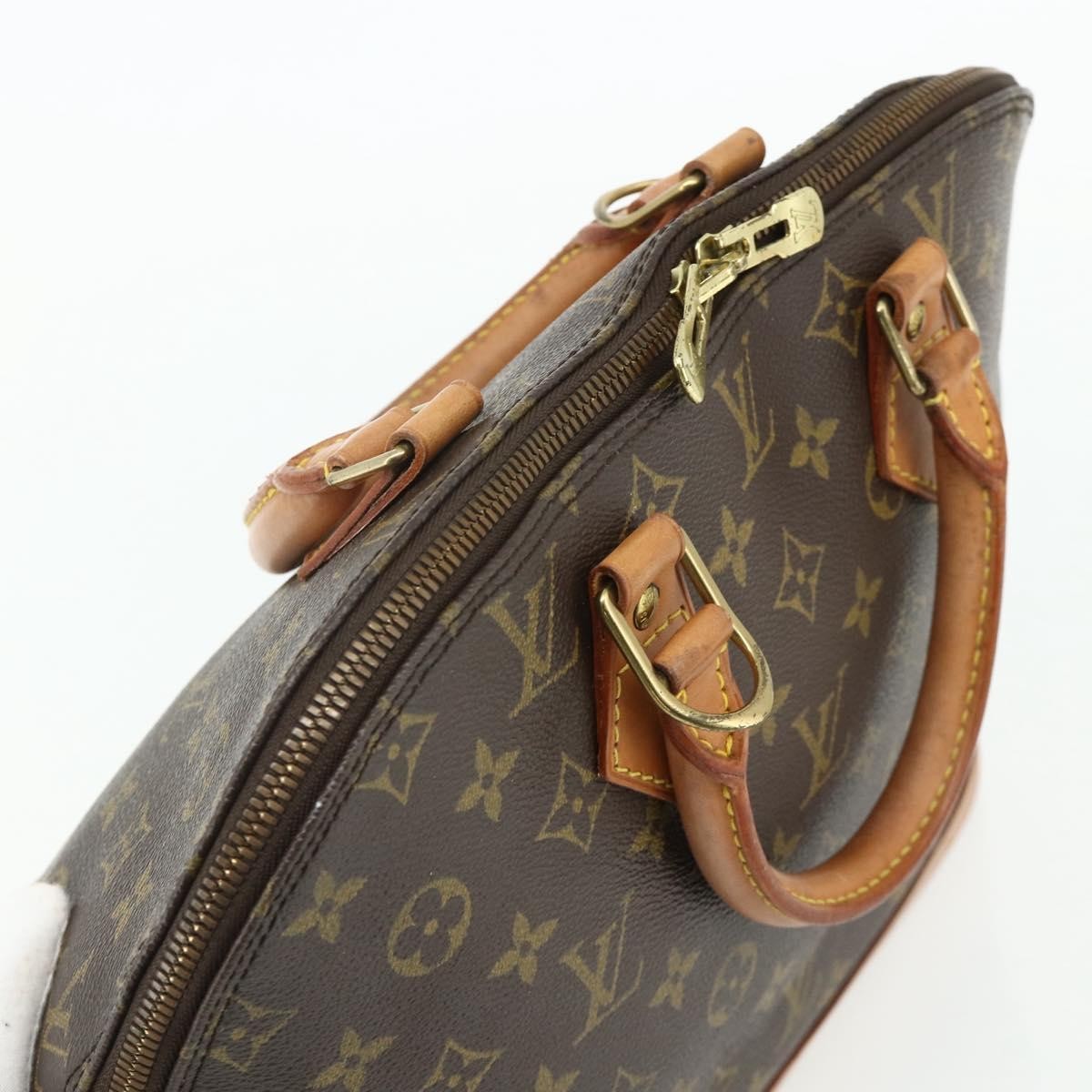 Louis Vuitton Alma Handbag Monogram Canvas, Brown, Canvas, Handbag