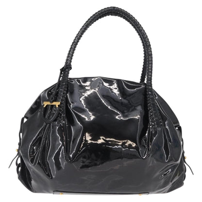 Salvatore Ferragamo Gancini Tote Patent leather, BLACK, PATENT_LEATHER, Tote bag