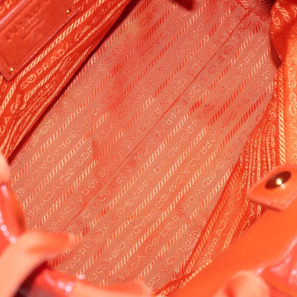 Prada Open Tote Ruffled Tessuto, ORANGE, NYLON, Handbag