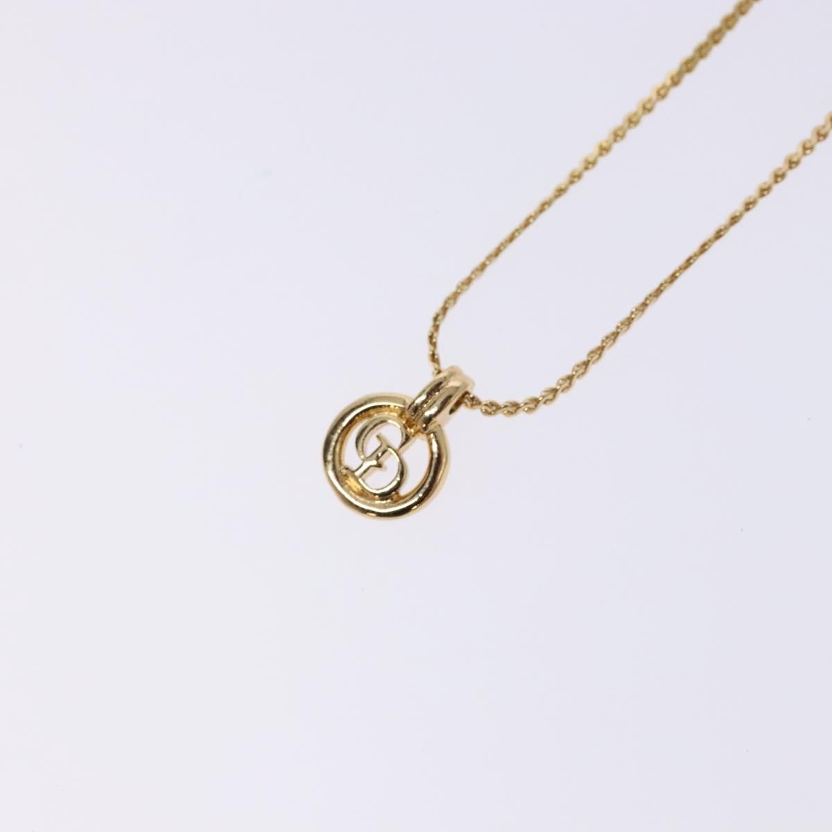 Christian Dior CD Round Pendant Necklace Metal, GOLD, METAL, Necklace
