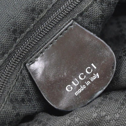 Gucci Vintage Bamboo Handle Open Hobo Nylon, BLACK, NYLON, Shoulder bag