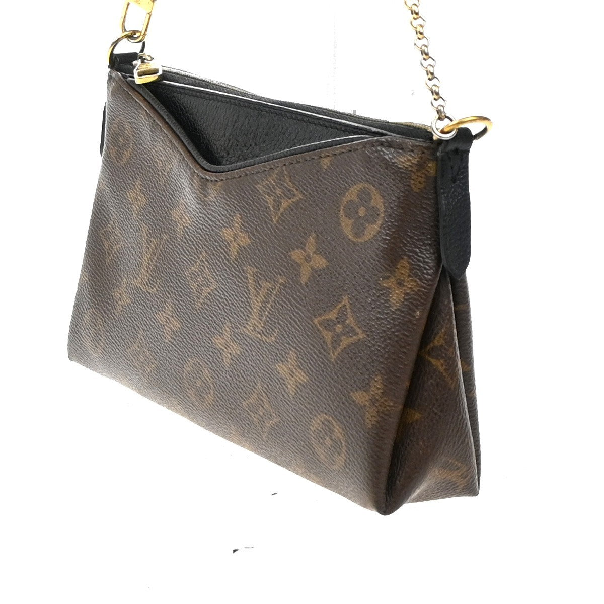 Louis Vuitton Pallas Clutch Monogram Canvas with Leather, BROWN, CANVAS, Clutche & pouche