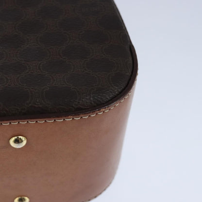 Celine Vintage Convertible Top Handle Bag Macadam Coated Canvas, Brown, Canvas, Handbag