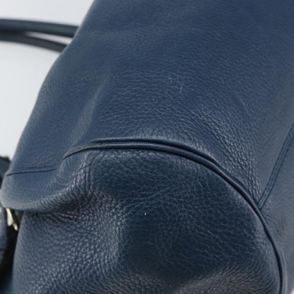 Salvatore Ferragamo Gancini handbag Leather, BLUE, LEATHER, Handbag
