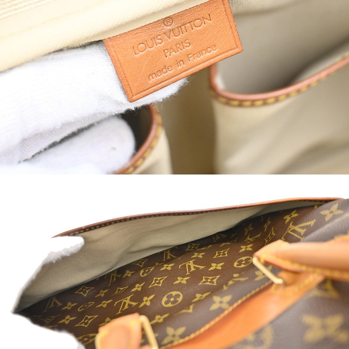 Louis Vuitton Deauville Handbag Monogram Canvas, BROWN, CANVAS, Handbag