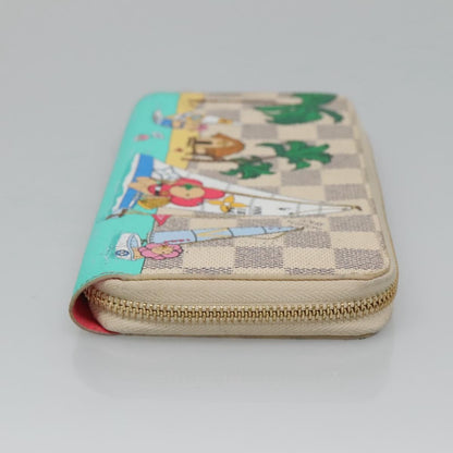 Louis Vuitton Porte-Monnaie Zippy Wallet Damier Azur Vivienne, White, Canvas, Wallet