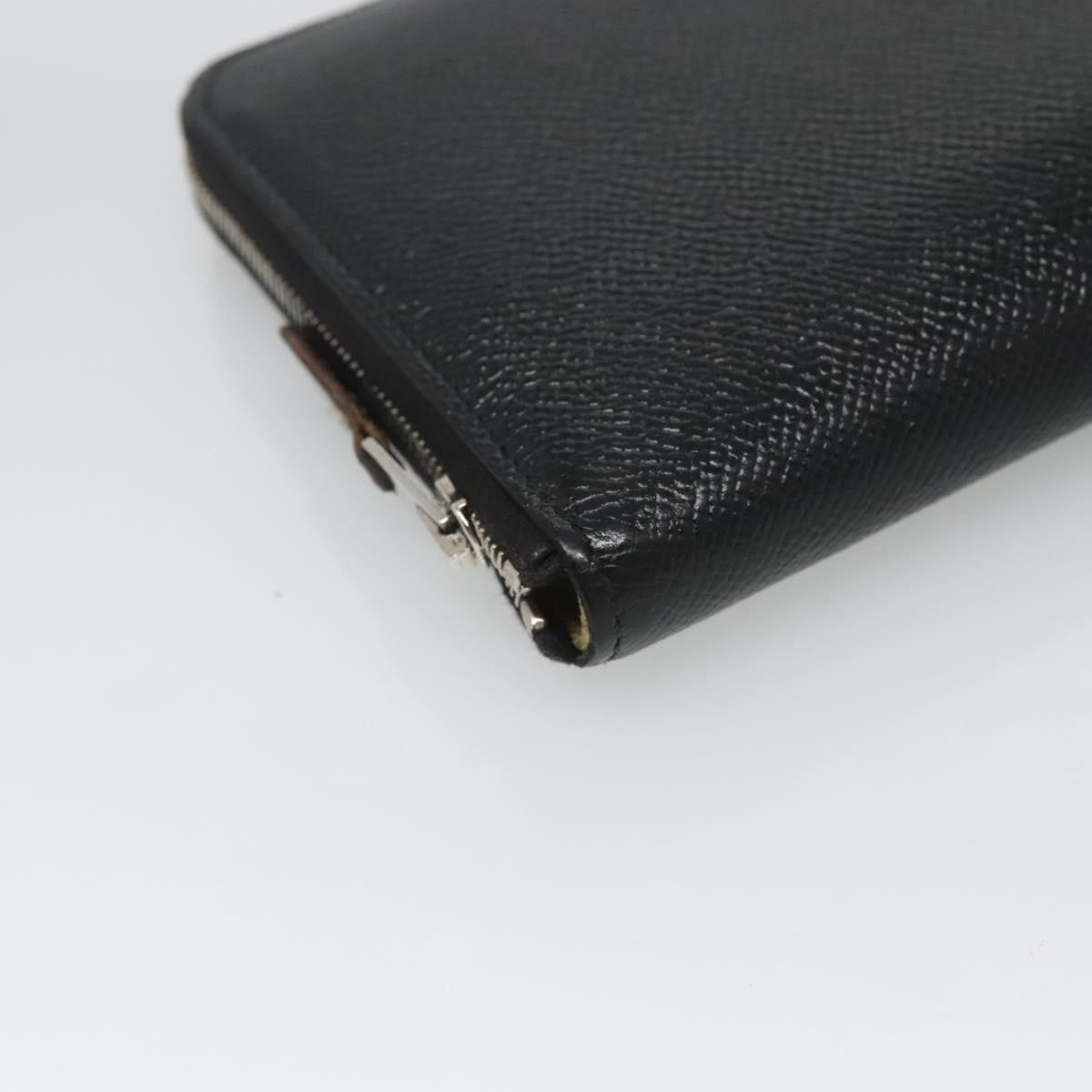 Hermes Azap Zip Around Wallet Silk'in Epsom, Black, Leather, Wallet