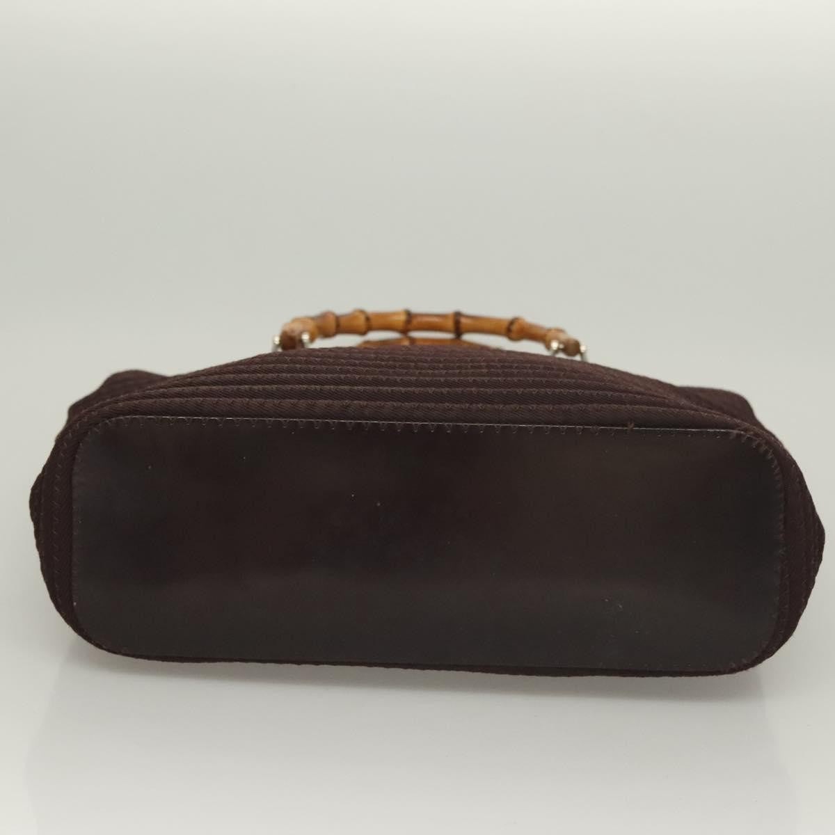 Gucci Vintage Bamboo Handle Tote Nylon, BROWN, SYNTHETIC, Tote bag