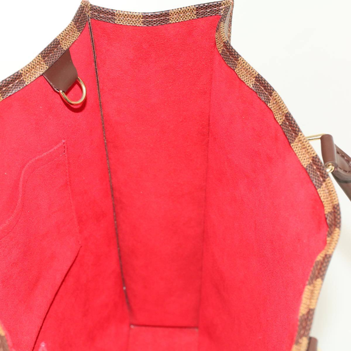 Louis Vuitton Sac Plat Bag Damier, BROWN, CANVAS, Handbag