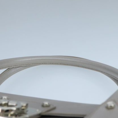 Salvatore Ferragamo Flap Satchel Saffiano Leather, SILVER, LEATHER, Handbag