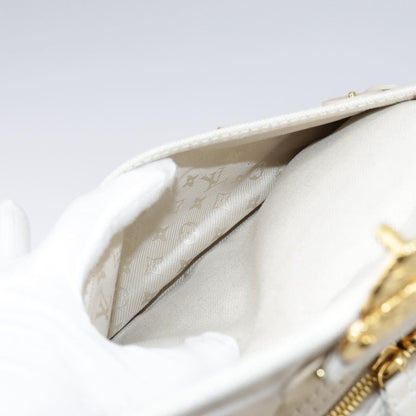 Louis Vuitton Polka Dot Panama Bowly Handbag Embellished Canvas, WHITE, CANVAS, Handbag