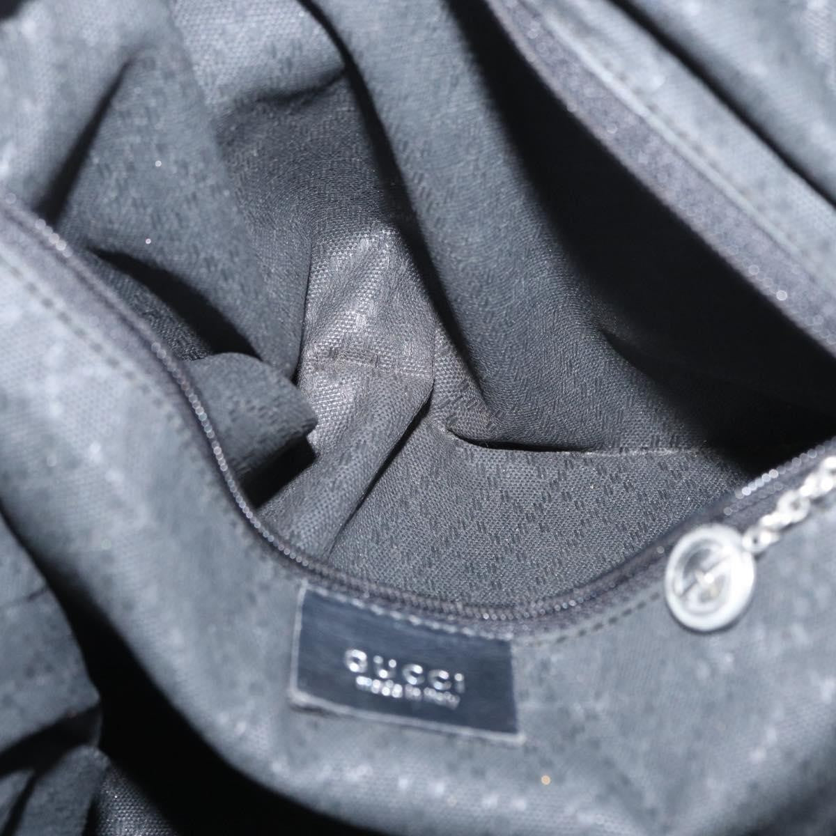 Gucci Vintage Bamboo Handle Bag Nylon, Black, Nylon, Handbag
