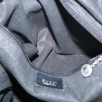 Gucci Vintage Bamboo Handle Bag Nylon, Black, Nylon, Handbag