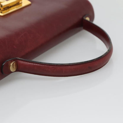 Salvatore Ferragamo Gancini handbag Leather, BURGUNDY, LEATHER, Handbag