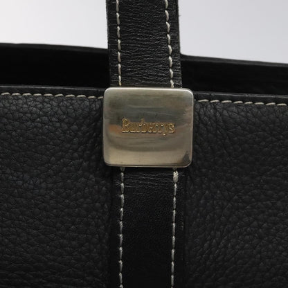 Burberry Handle Tote Leather, BLACK, LEATHER, Tote bag