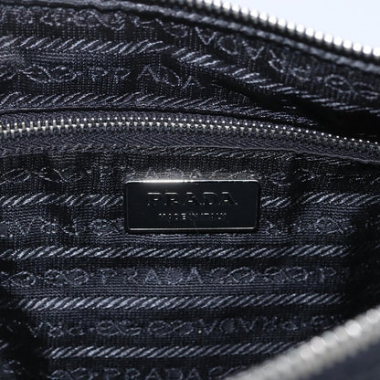 Prada Belted Shoulder Bag Tessuto with Leather, BLACK, NYLON, Shoulder bag