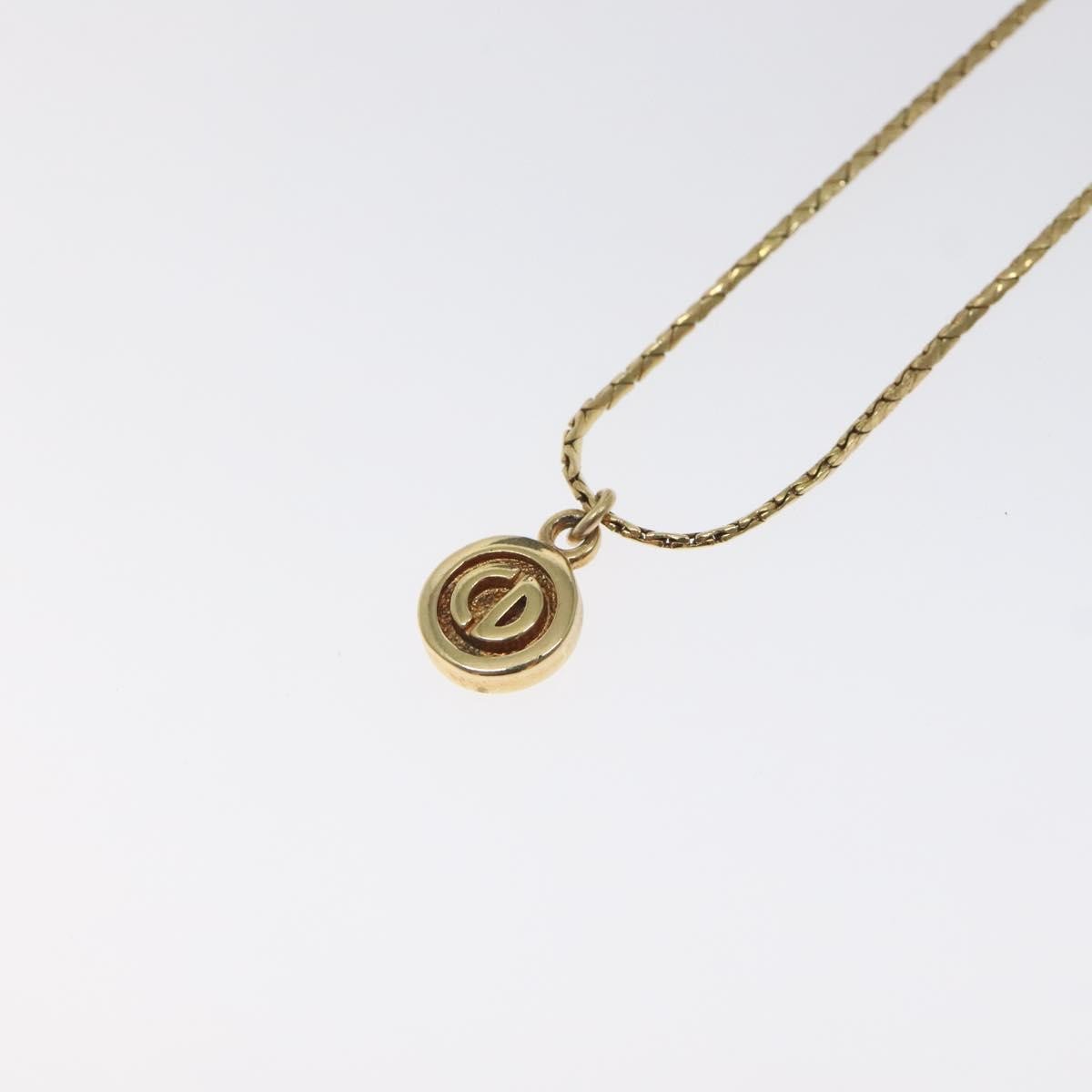 Christian Dior CD Round Pendant Necklace Metal, GOLD, METAL, Necklace