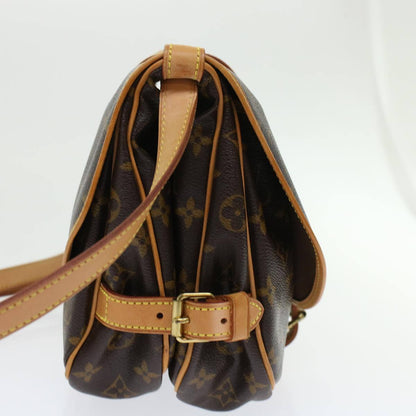 Louis Vuitton Saumur Handbag Monogram Canvas, BROWN, CANVAS, Shoulder bag