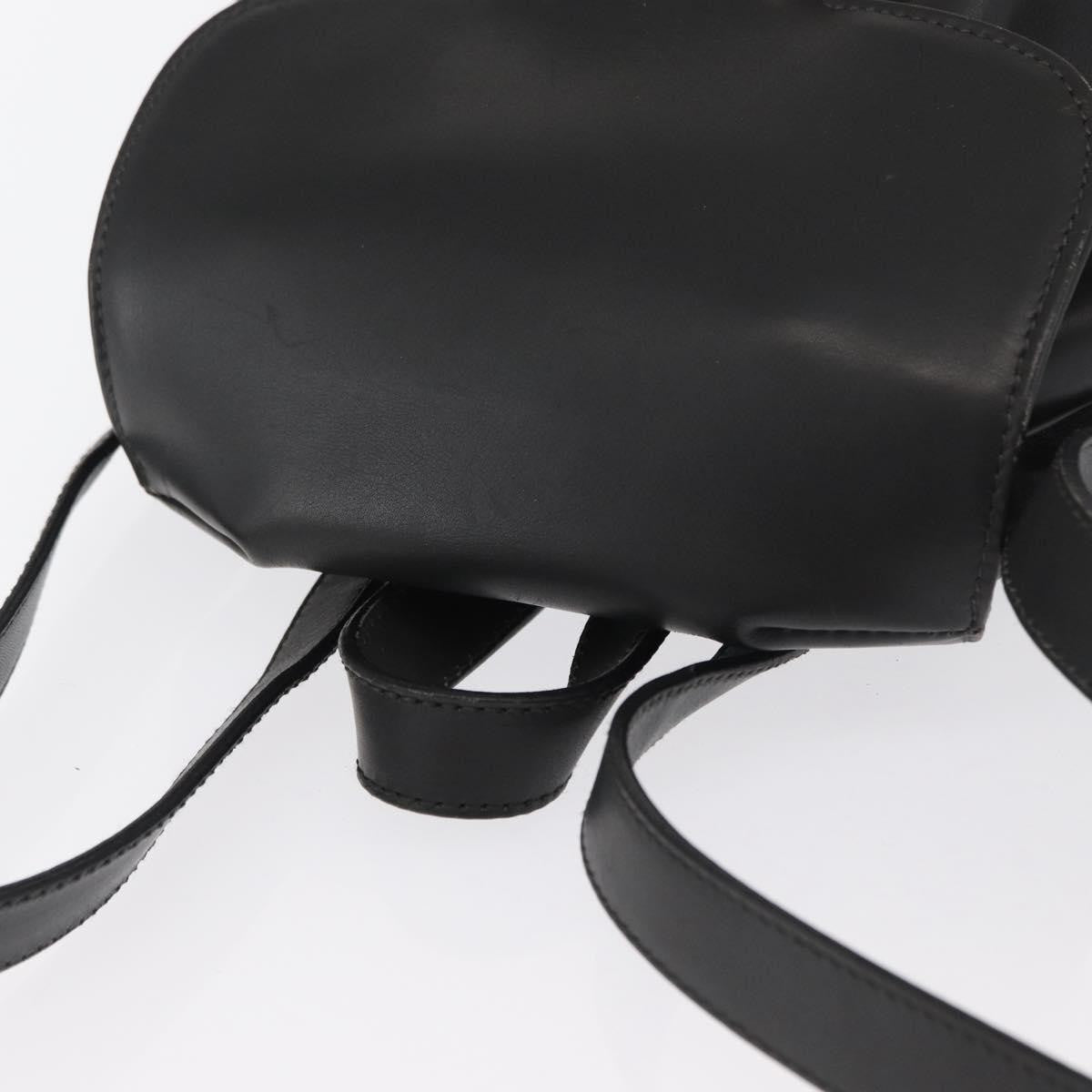 Salvatore Ferragamo Gancini Flap Drawstring Backpack Leather, BLACK, LEATHER, Backpack