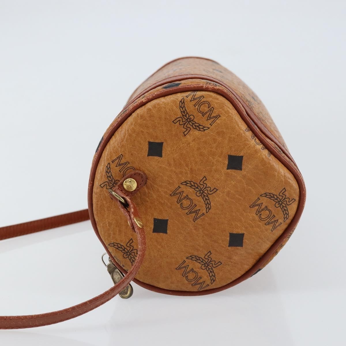 MCM Visetos Shoulder bag Canvas and Leather, BROWN, CANVAS, Shoulder bag