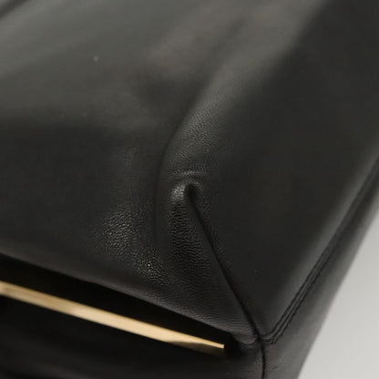 Salvatore Ferragamo Flap Handbag Leather, BLACK, LEATHER, Handbag