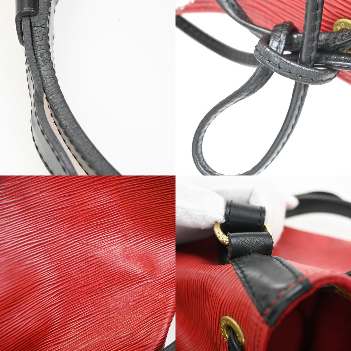 Louis Vuitton Petit Noe Handbag Epi Leather, RED, LEATHER, Shoulder bag