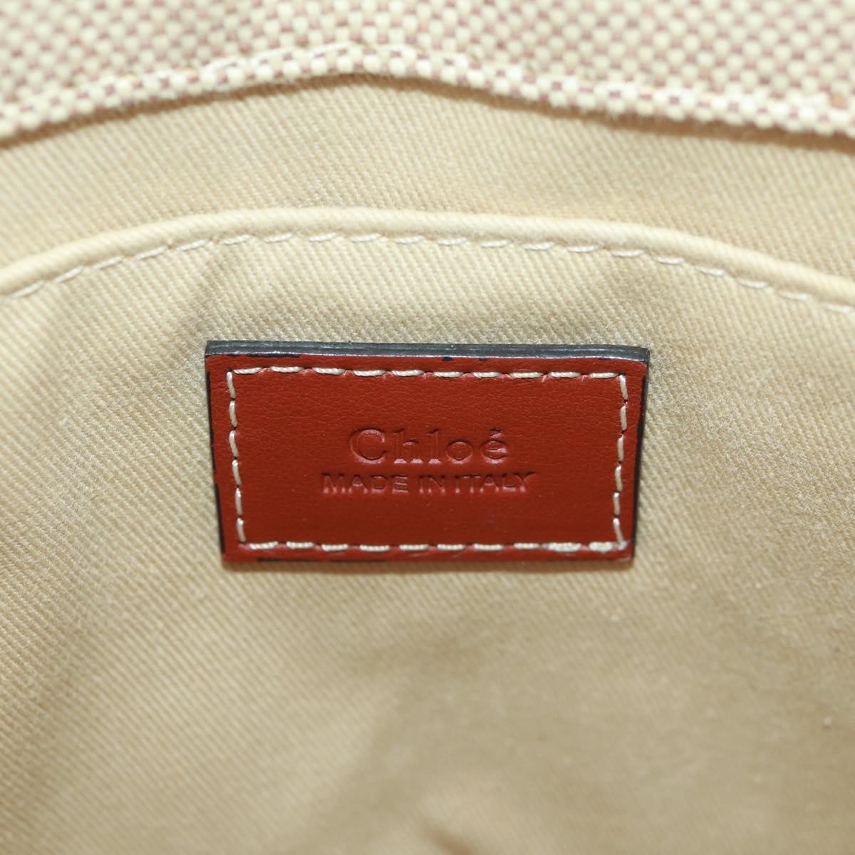 Chloe Woody Convertible Tote Canvas with Leather, BEIGE, CANVAS, Tote bag
