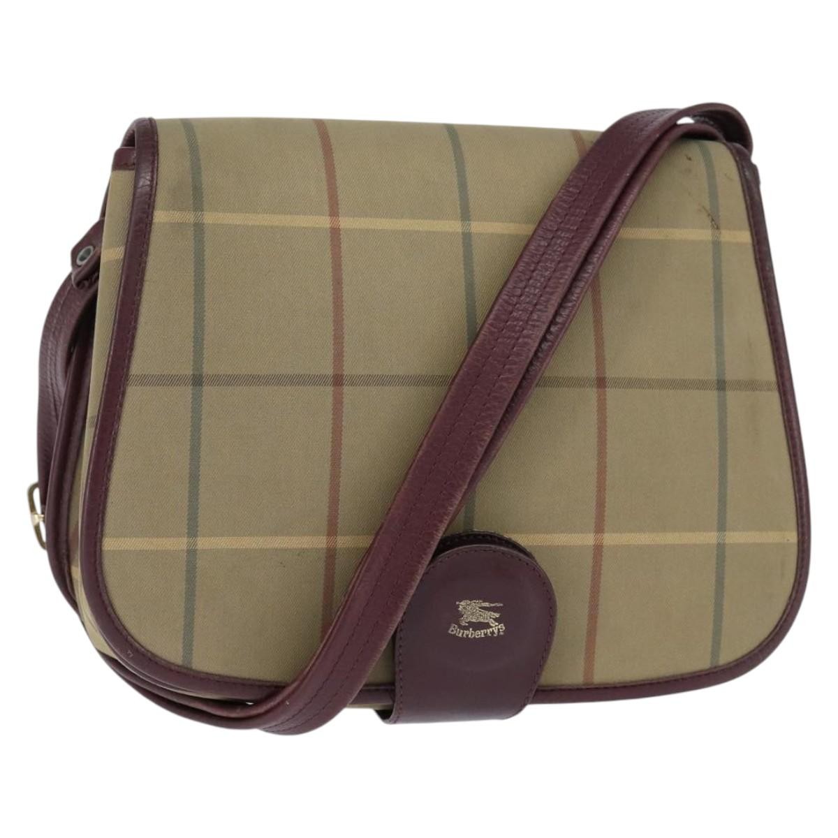 Burberry Nova check Shoulder bag Canvas, BEIGE, CANVAS, Shoulder bag