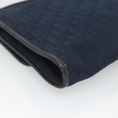 Christian Dior Vintage Trotter Flap Shoulder Bag Canvas, NAVY, CANVAS, Shoulder bag