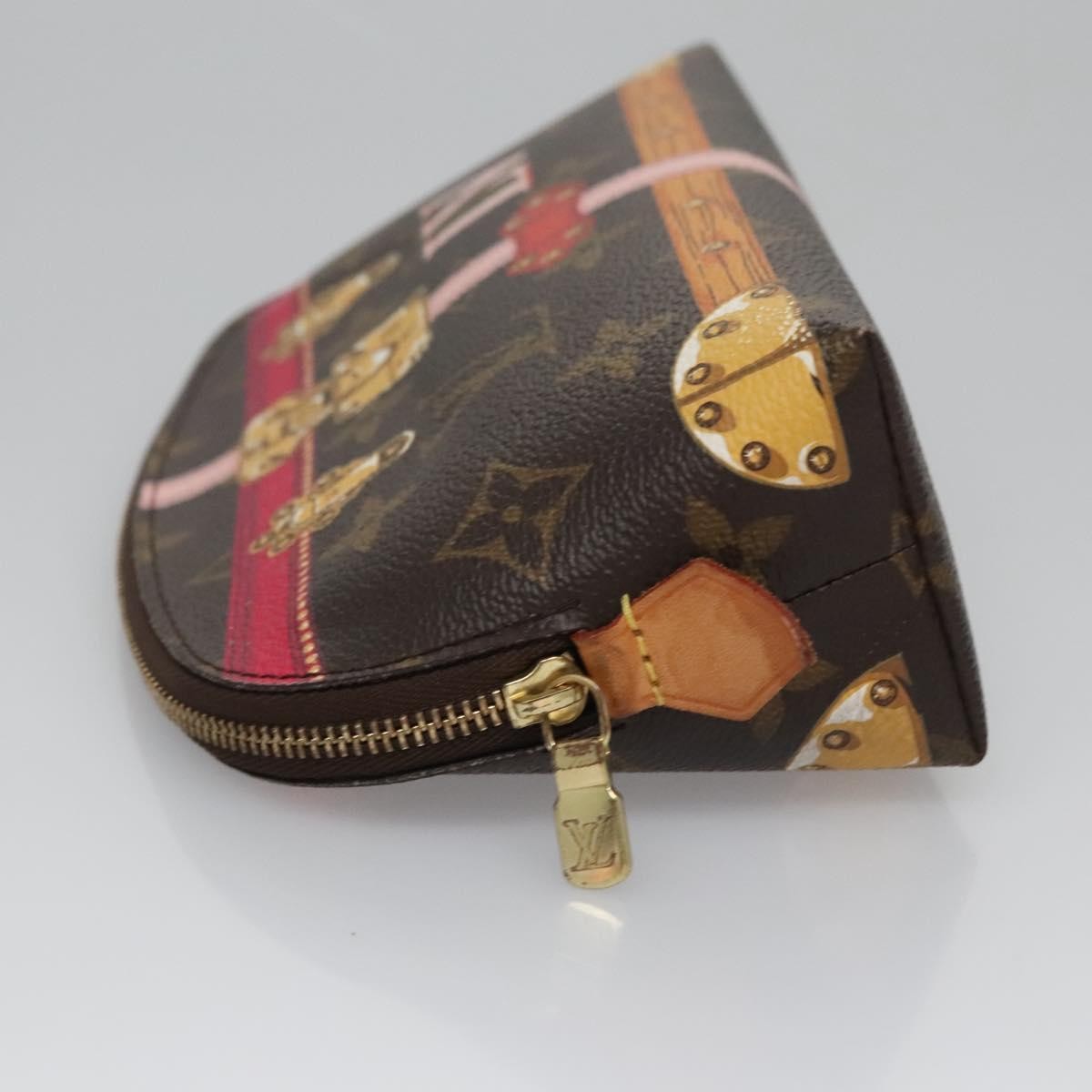 Louis Vuitton Cosmetic Pouch Limited Edition Summer Trunks Monogram Canvas, BROWN, CANVAS, Toiletry Case