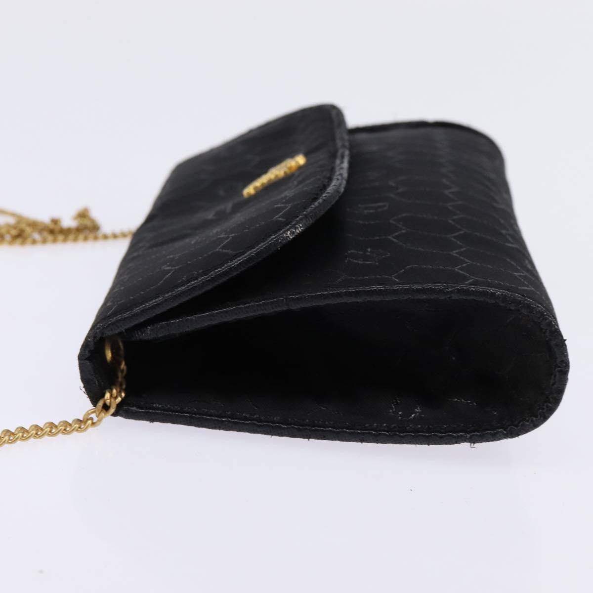 Christian Dior Vintage Honeycomb Flap Crossbody Bag Coated Canvas, BLACK, CANVAS, Clutche & pouche
