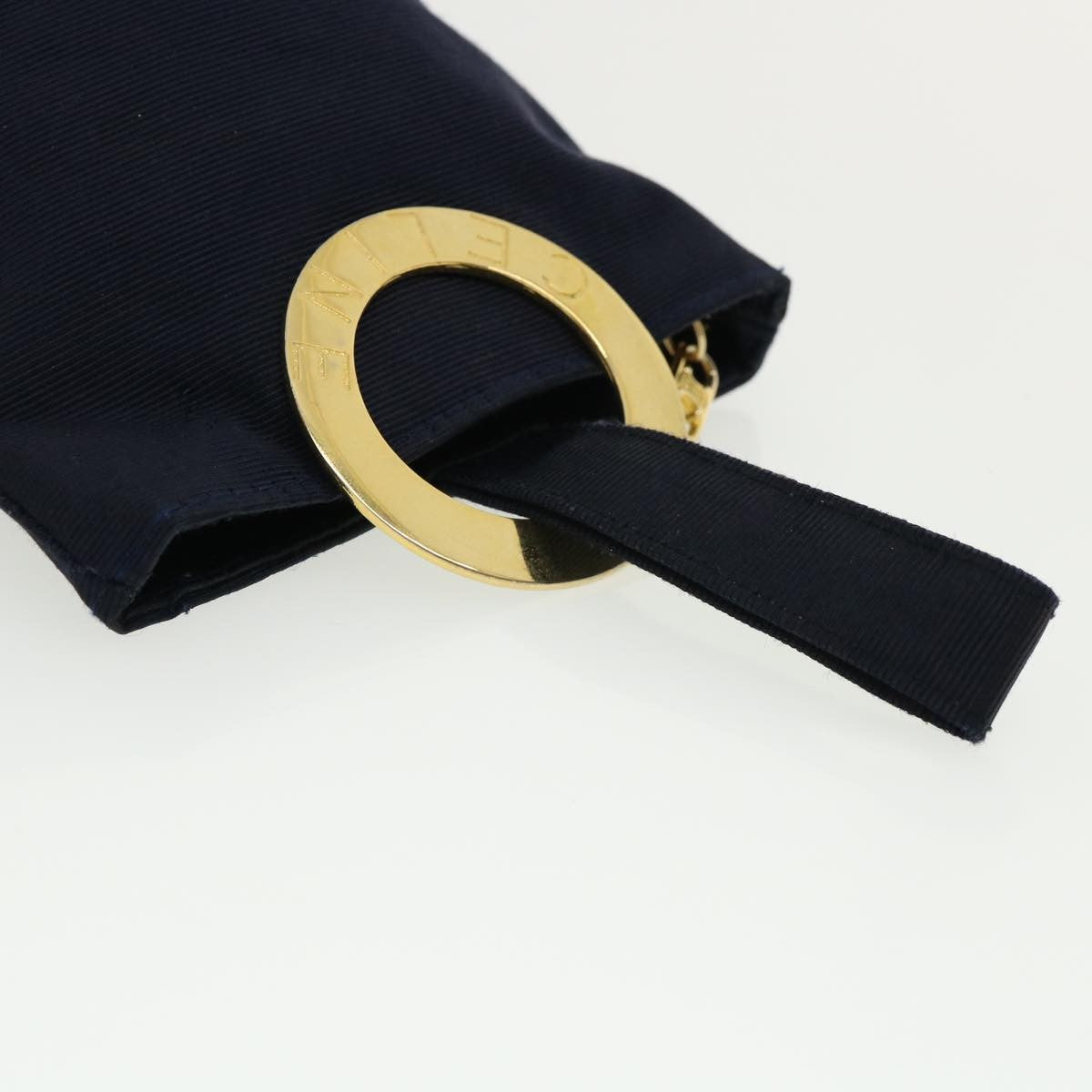 Celine Circle Logo Pouch Nylon, NAVY, CANVAS, Clutche & pouche