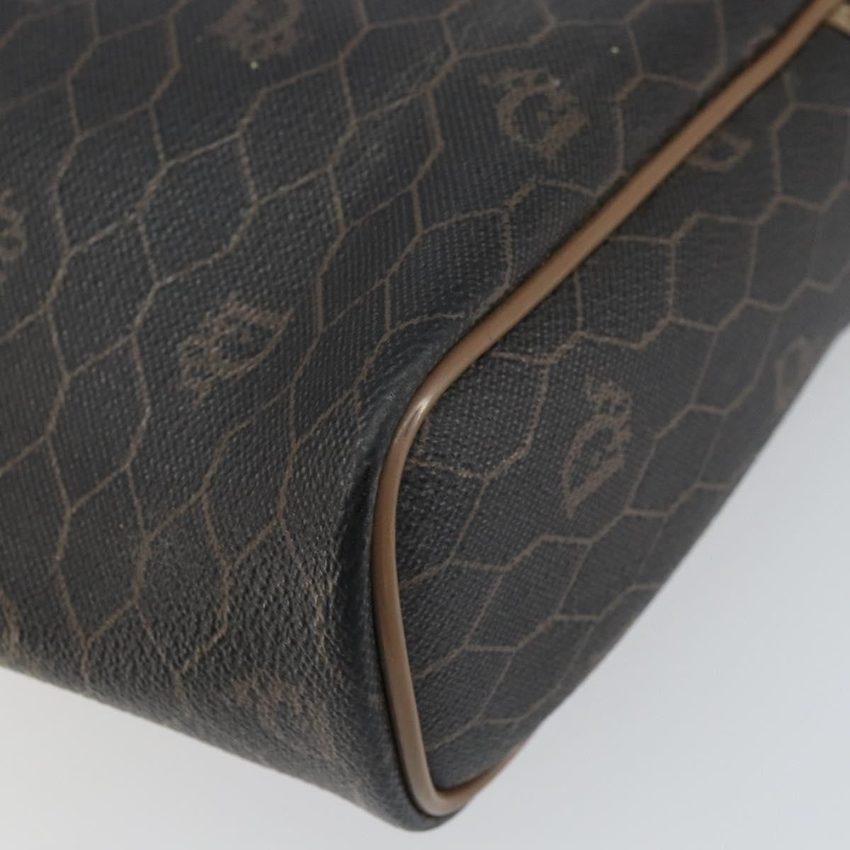 Christian Dior Vintage Honeycomb Zip Pouch Canvas and Leather, BLACK, CANVAS, Clutche & pouche