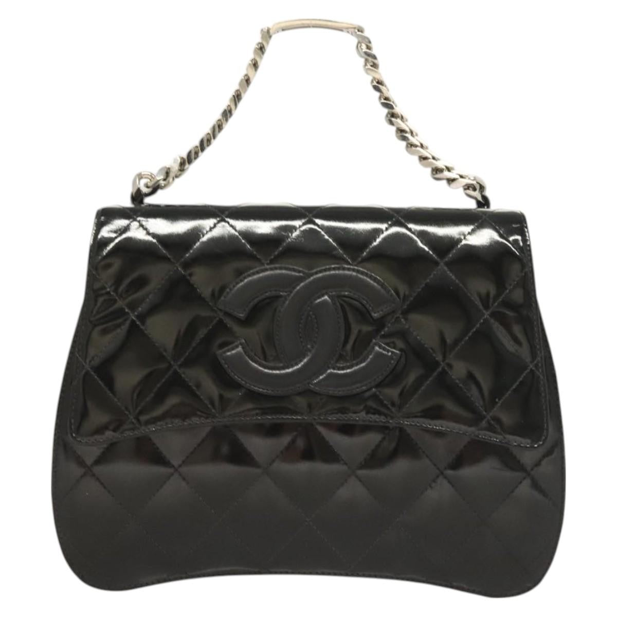 Chanel Vintage ID Bracelet Flap Bag Quilted Patent, BLACK, PATENT_LEATHER, Handbag