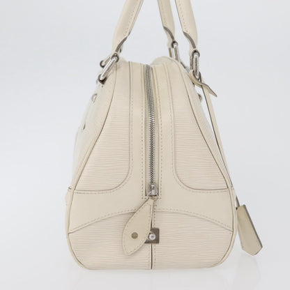 Louis Vuitton Montaigne Bowling Bag Epi Leather, WHITE, LEATHER, Handbag