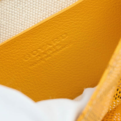 Goyard Plumet Clutch Wallet Coated Canvas, YELLOW, CANVAS, Shoulder bag