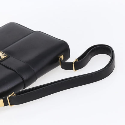 Burberry Vintage Shoulder Bag Leather, BLACK, LEATHER, Shoulder bag