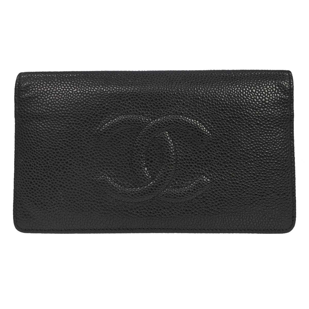 Chanel CHANEL V Stitch Chevron Long Bifold Wallet Pink Chevron, Black, Calfskin, Wallet