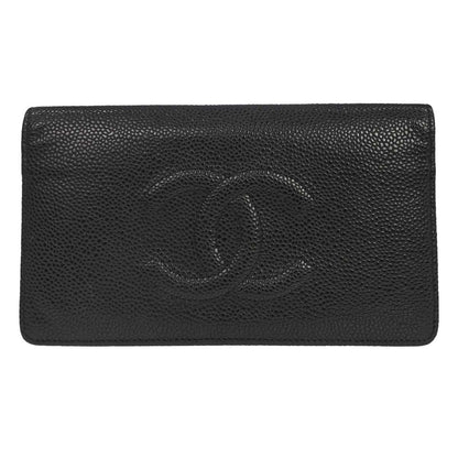 Chanel CHANEL V Stitch Chevron Long Bifold Wallet Pink Chevron, Black, Calfskin, Wallet