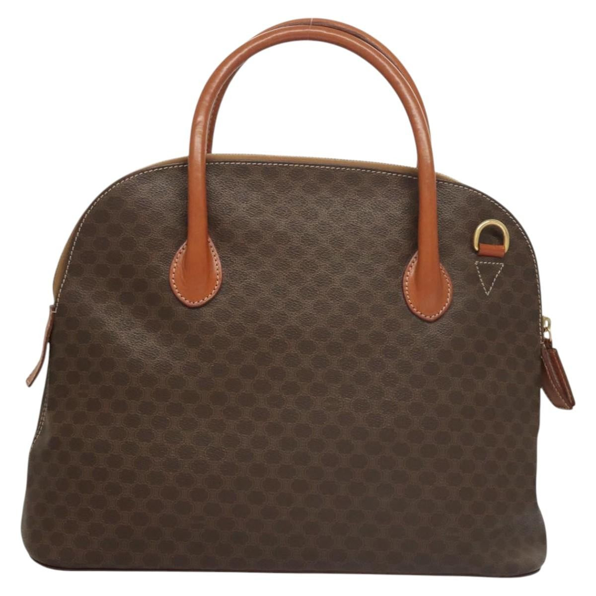 Celine Macadam Handbag Macadam with leather, Brown, Canvas, Handbag