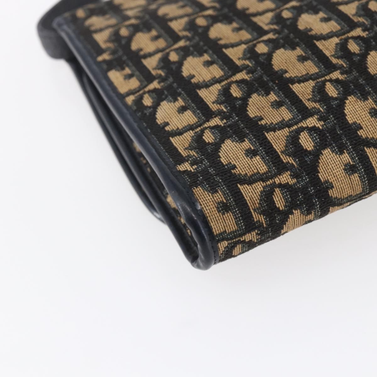 Christian Dior Vintage Trotter Flap Shoulder Bag Diorissimo Canvas, NAVY, CANVAS, Shoulder bag