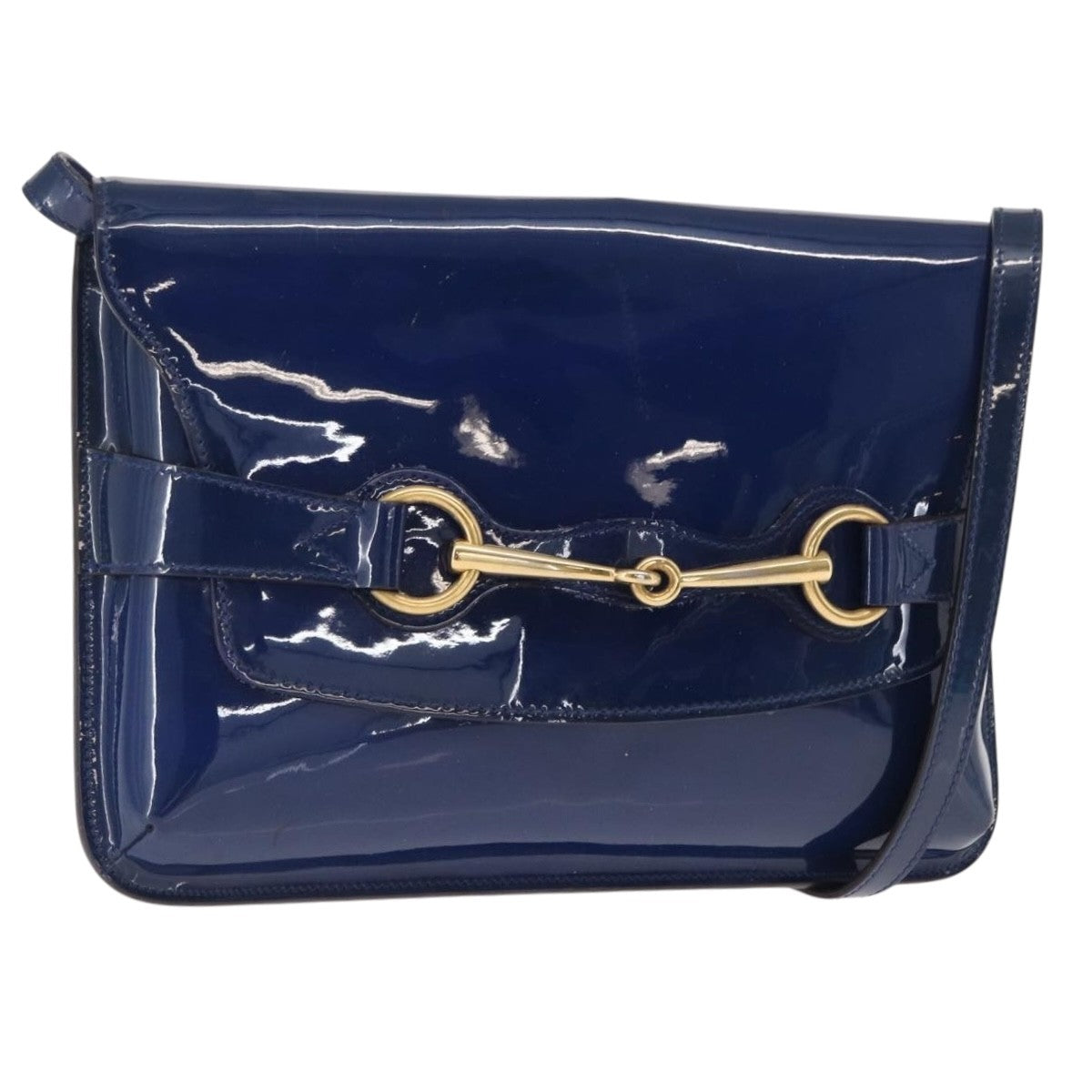 Gucci Bright Bit Shoulder Bag Patent, BLUE, PATENT_LEATHER, Shoulder bag