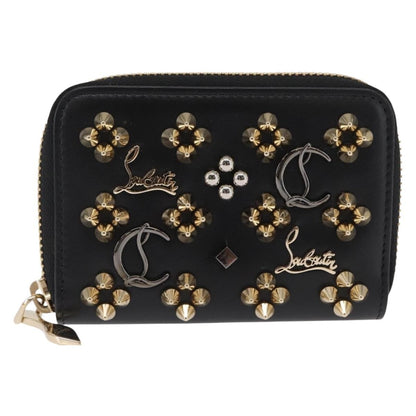 Christian Louboutin Panettone Coin Purse Embellished Leather, Black, Leather, Wallet